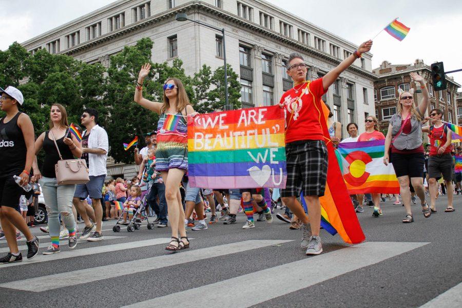 Thousands of people marched down Colfax Avenue during the PrideFest parade in Denver on June 17, 2018. The parade was part of Denver PrideFest, a weekend long event to celebrate the LGBTQ community. (Collegian file photo)