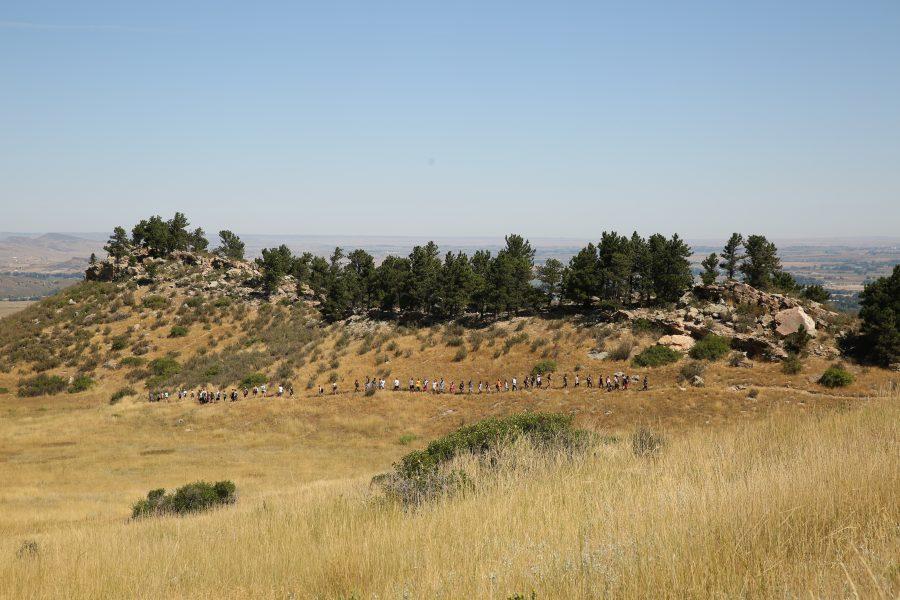 In this file photo Colorado State University class of 2020 students hike up a trail towards the famous "A" on the west side of Fort Collins on Aug. 21, 2016. The Hike to the "A" was run by the Outdoor Program as a continuation of the Ram Welcome activities for all incoming students at Colorado State University. (Forrest Czarnecki | Collegian)