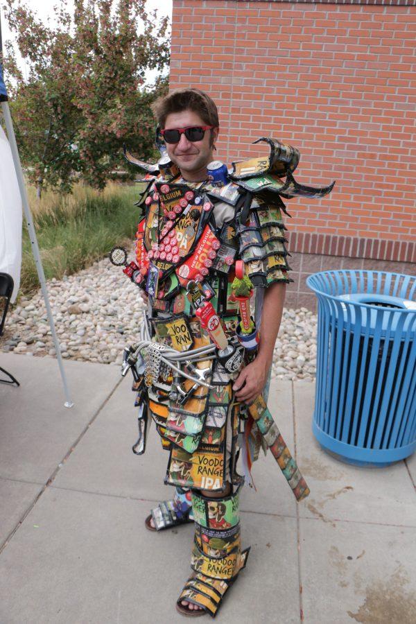 Jason Gogela dressed in his beer samurai outfit. He said he was testing it before tour de fat later in the year. (Devin Cornelius | Collegian)