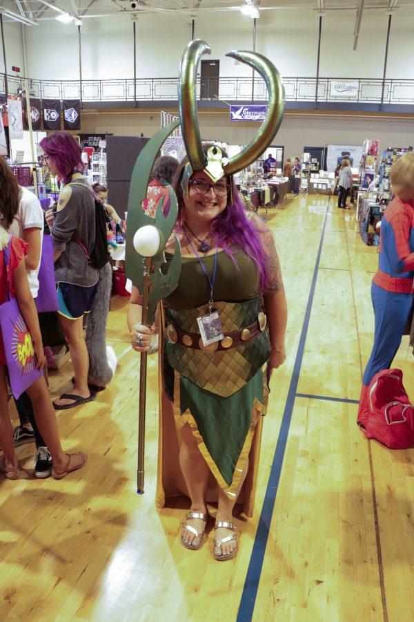 Morgan Charboneau smiles for the camera dressed as Loki from the Thor movies while inside the Fort Collins Comc Con. (Devin Cornelius | Collegain)