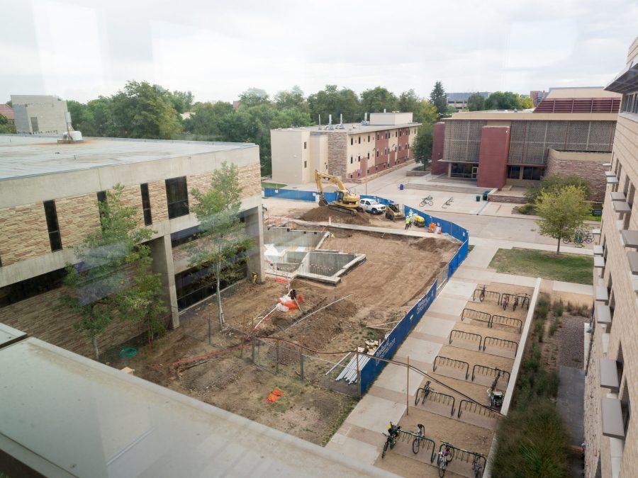 View of the Warner renovation from the computer science building. (Field Peterson | Collegian)