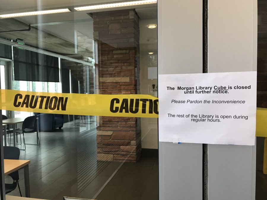 The Cube, located in the Morgan Library, was closed on Aug. 27 in response to the finding of bed bugs. (Samantha Ye | Collegian)