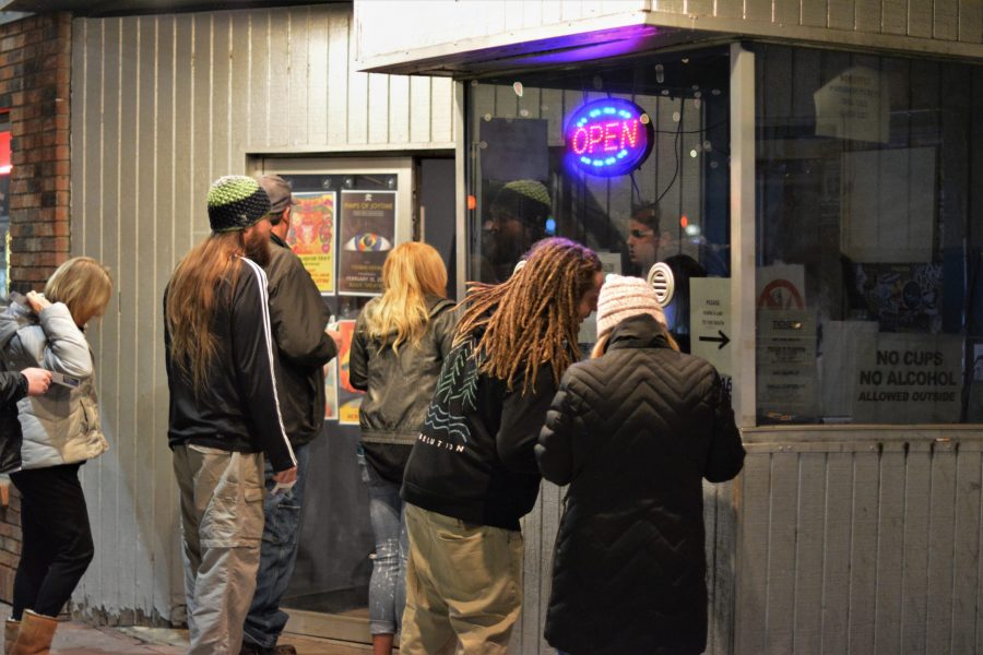 The cold weather did not stop these residents of Fort Collins from standing in line to see Tribal Seeds at the Aggie Theater. Although the doors did not open until 7 PM, fans were waiting long before in hopes of nabbing the best spot. (Maya Shoup  | Collegian)