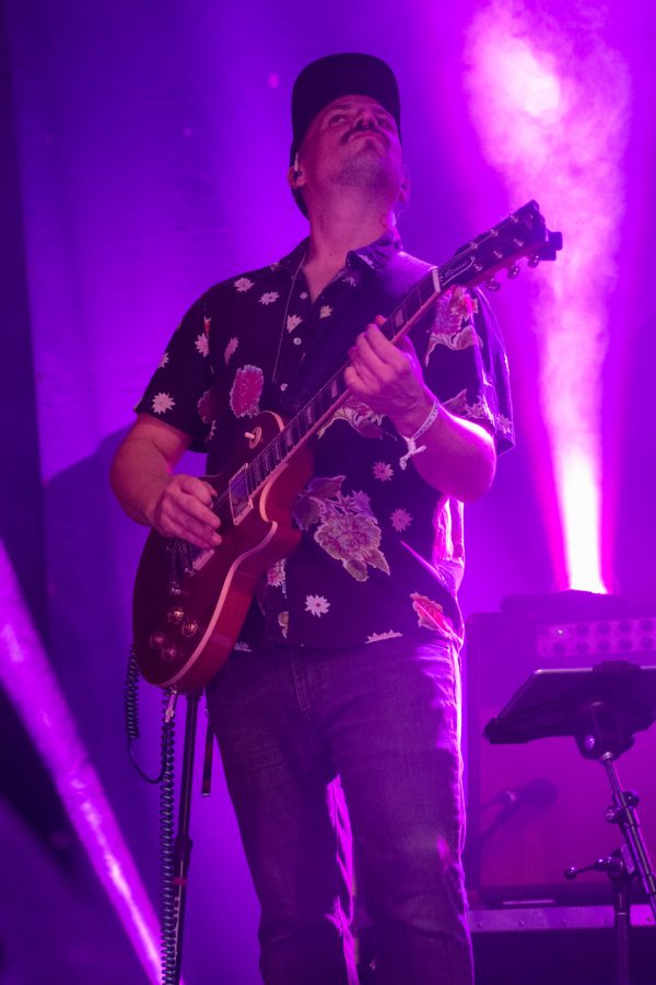 Ryan Jalbert, of The Motet, played the electric guitar at New West Fest on Aug. 10, 2018 in Fort Collins, Colo.— (Sara Graydon | Collegian)