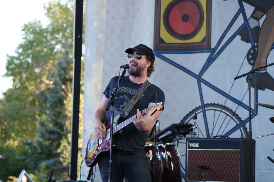 The lead singer of Phosphorescent while he is performing at Tour De Fat. (Devin Cornelius | Collegian)