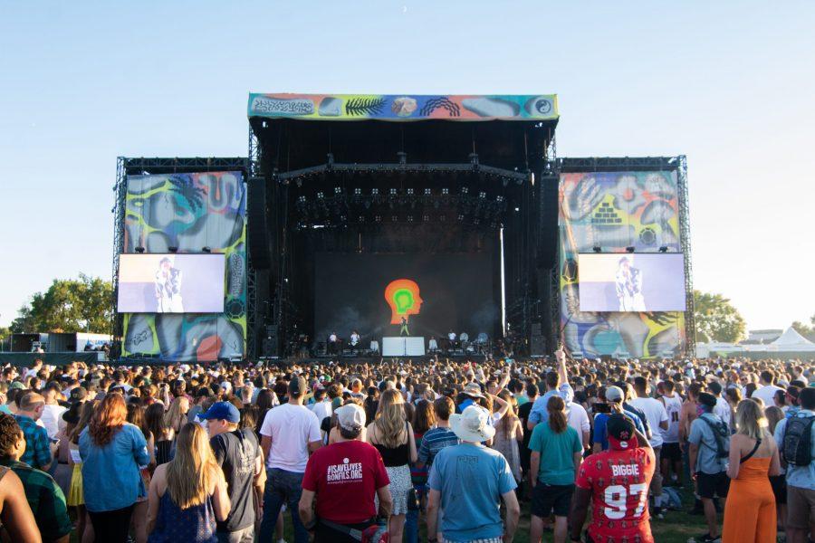 Miguel performs Friday evening at the Grandoozy Music Festival in Denver, CO. (Colin Shepherd | Collegian)