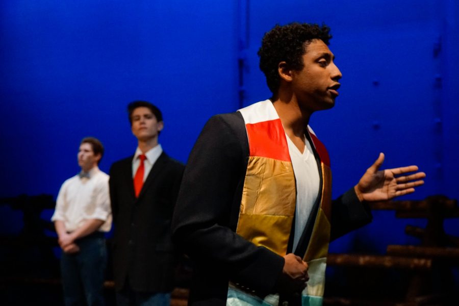 Jacob Bielmaier, a sophmore theatre student, performs as Steven Mead Johnson in CSUs production of The Laramie Project. (Lauryn Bolz | Collegian)