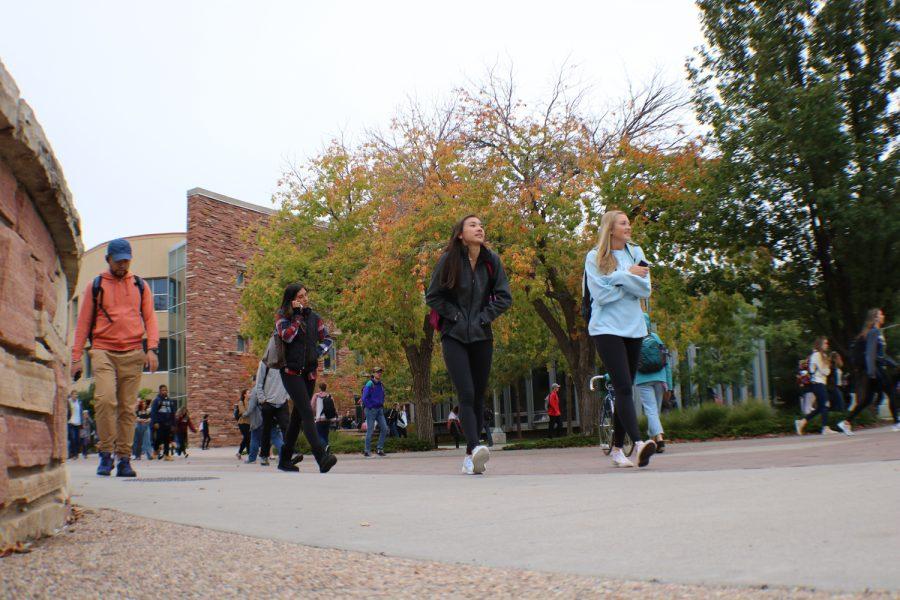 CSU students walking to their next class on Friday.  (Devin Cornelius | Collegian)