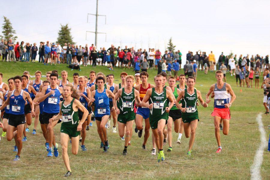 The Colorado State Cross Country Team starts their race at the Wyoming Invite in Cheyanne. The Rams won the meet with a total of 32 points with Eric Hamer, Cole Rockhold and Forrest Barton placing second through fourth. (Matt Begeman | Collegian)