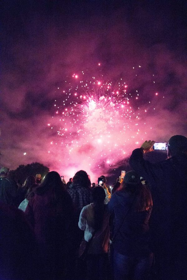 Homecoming fireworks light the sky of Fort Collins. (Anna Baize | Collegian)