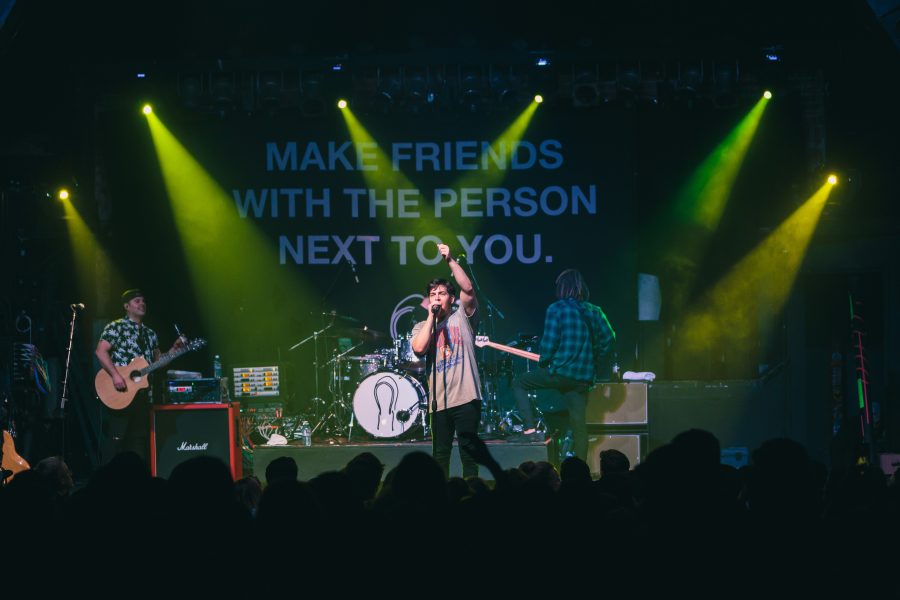 Hoodie Allen performs to a sold out show during his performance at the Aggie Theater as part of his Hanging with Hoodie tour. (Davis Bonner | Collegian)