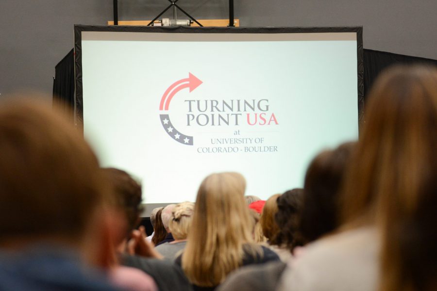 CU Boulders Turning Point USA brings guests Charlie Kirk and Candace Owens for their first stop on their Campus Clash tour. (Colin Shepherd | Collegian)