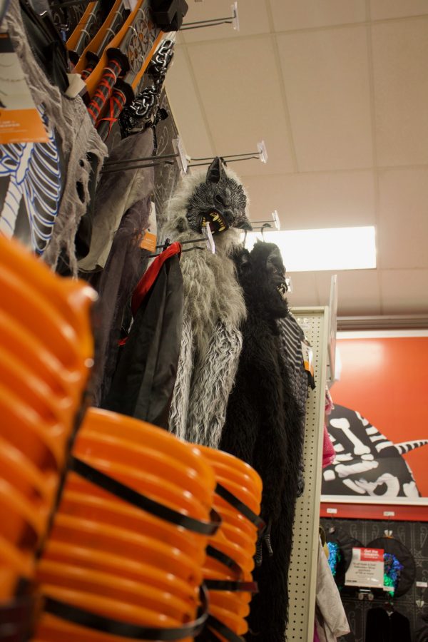 Shelves of Halloween costumes on display. During Halloween there are many costume options that are not offensive. (Abby Flitton | Collegian)