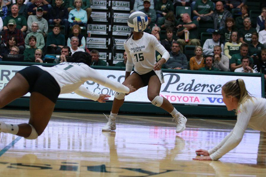 Jessica Jackson (21) dives to save the ball and keep the play alive. (Devin Cornelius | Collegian)