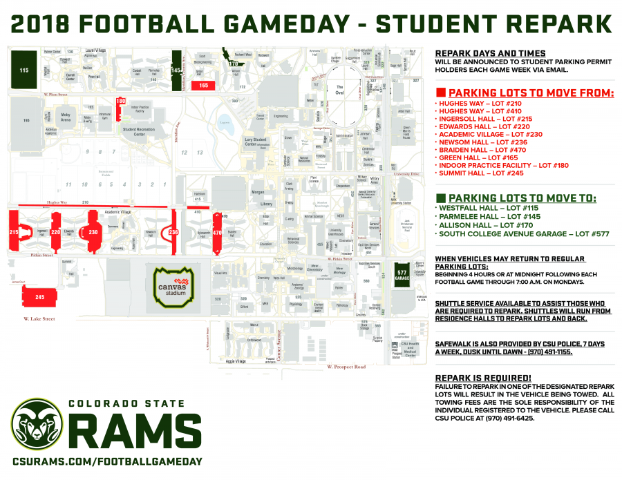 2018 Football Student Repark Map