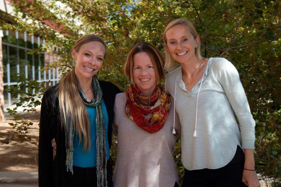 Joy Childress from CSU Police services, Jamie Gaskill from the City of Fort Collins, and Erika Benti from CSU Parking and Transportation Services are three of the six team members involved in CSU Moves, a project that aims to increase CSU students knowledge of transportation services, safety of transportation and legality of transportation around CSU and Fort Collins. (Julia Trowbridge | Collegian)