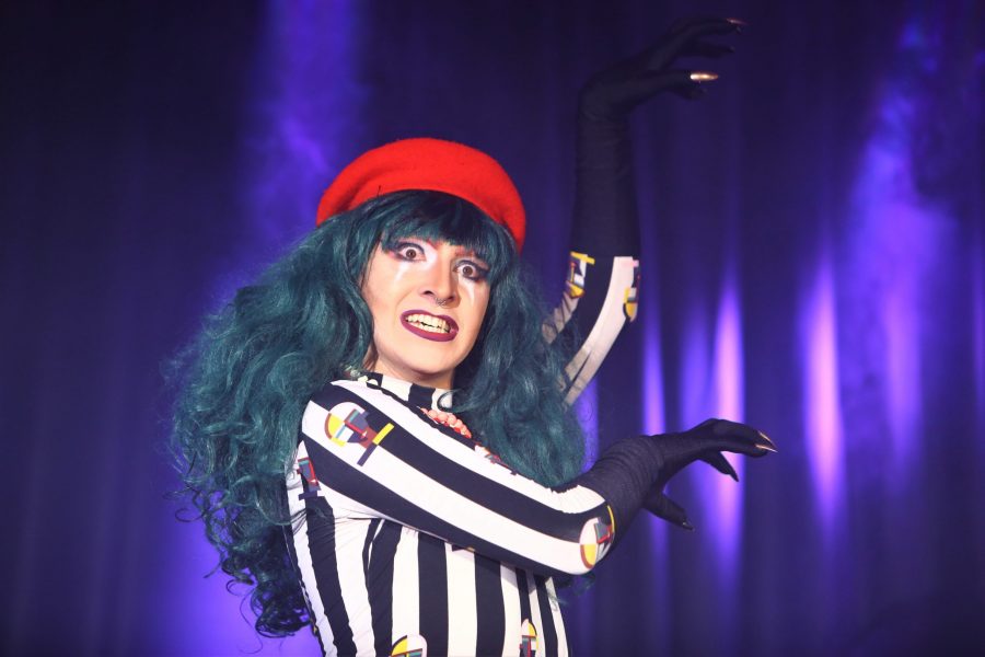 YungRaccoon performs onstage during the annual PRISM drag show in the Lory Student Center on October 21st. This year marks the 20th anniversary of the Colorado State University Pride Resource Center. (Davis Bonner | Collegian)