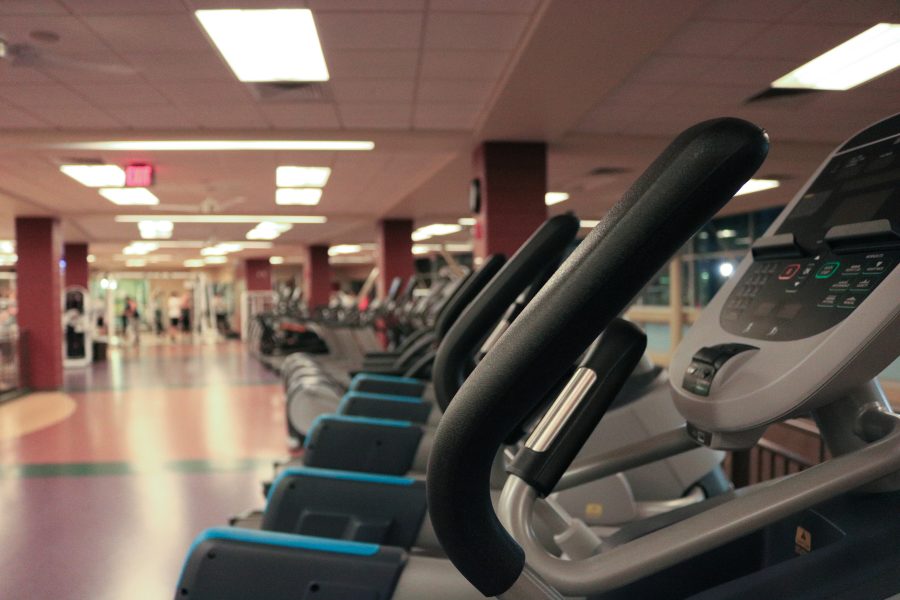 The CSU Recreation Center has over 100 machines that all face out to the IM fields and horsetooth mountain. (Devin Cornelius | Collegian)