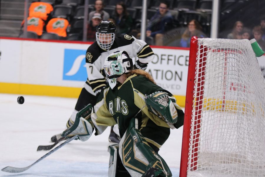 Mackenzie Roberts deflects a shot on the CSU goal, as the Rams battle the Buffs. Rams lose 9-0. (Devin Cornelius | Collegian)