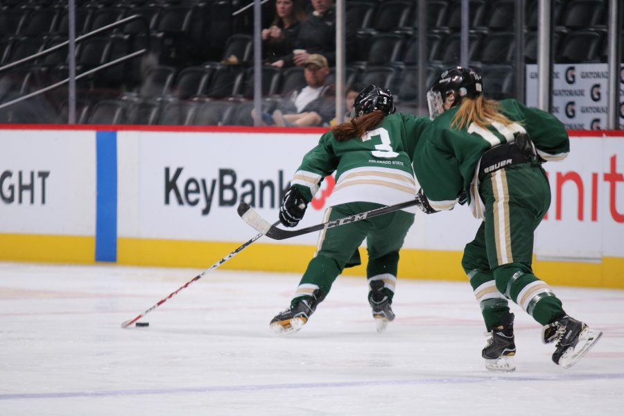 Alex Reda (3) takes the ball down towards the CU goal as the Rams battle the Buffs at the Pepsi Center. Rams lose 9-0. (Devin Cornelius | Collegian)