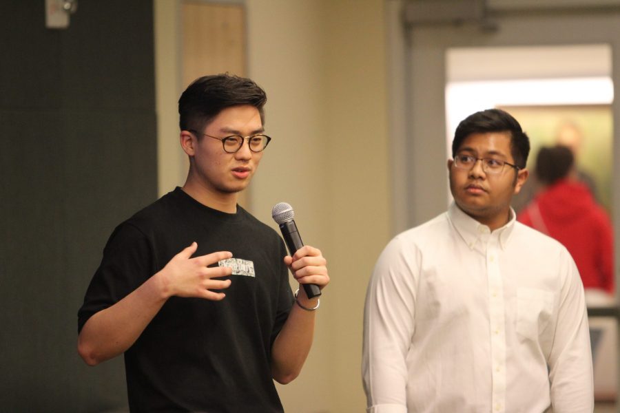 Looi Shen Wei Brendan persuades the ASCSU to help fund a lantern festival for all students and faculty that would be held in February. (Susie Heath | The Collegian)