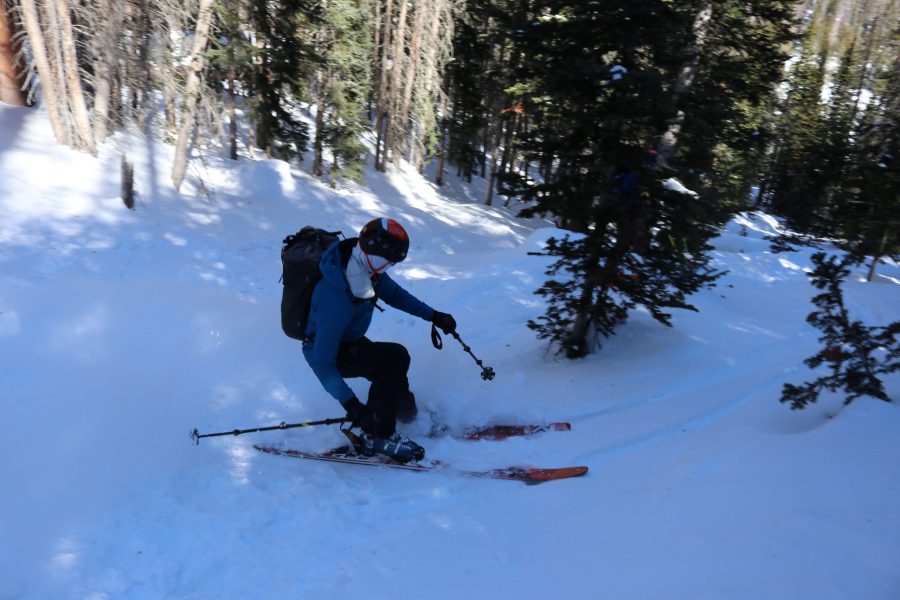 Denali expedition team member and CSU student Zac Poe backcountry skiing down Cameron Pass. 
(Anna von Pechmann | Collegian) 