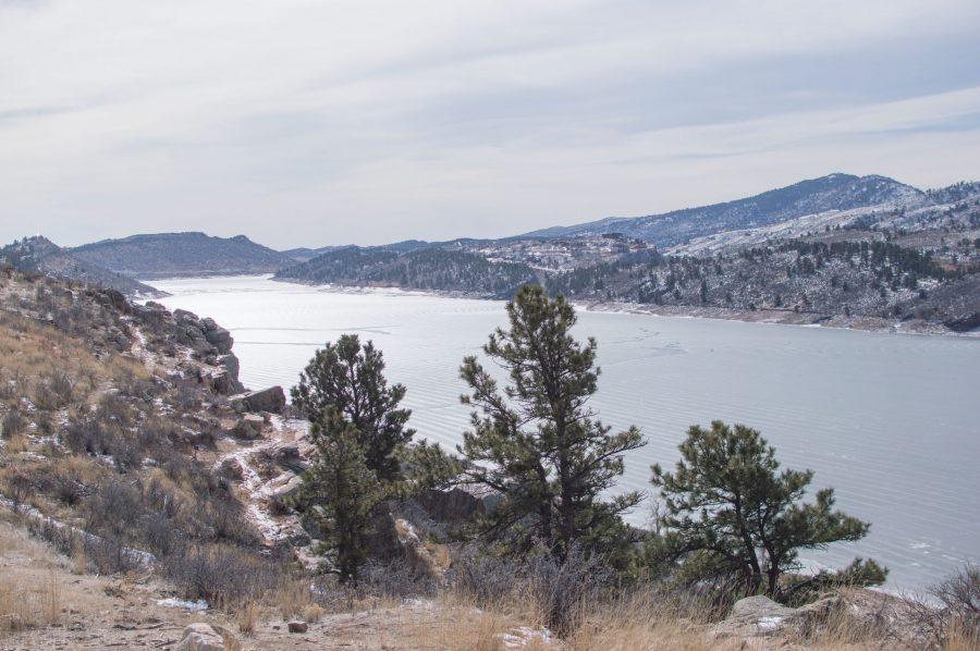 The ice over Horsetooth Reservoir melts as the weather gets warmer Tuesday, Feb. 12, 2019. (AJ Frankson | Collegian)