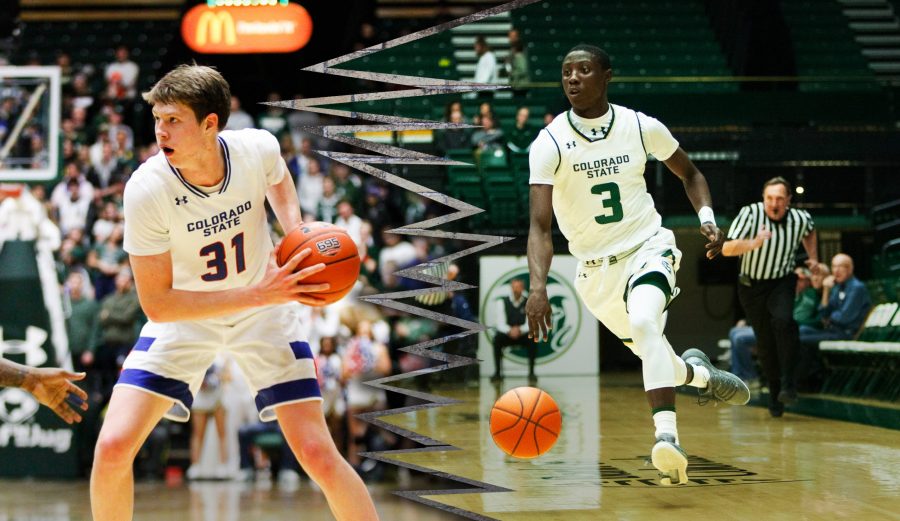 CSU Freshmen Adam Thistlewood and Kendle Moore have battled the difficulties that come with being a first-year starter since their commitment to the program. A will and determination to thrive has pushed them past previous expectations, setting up a bright future for the program. (Collegian file photos, photo illustration by Colin Shepherd | Collegian)