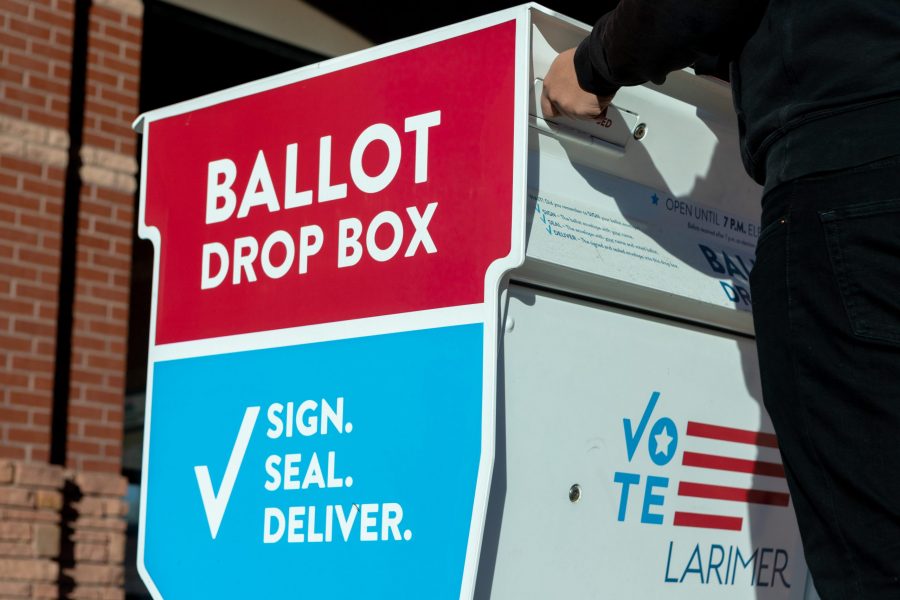 Fort Collins residents can use the ballot box outside the Larimer County courthouses building to deliver their ballots. (Photo illustration, Brooke Buchan | Collegian)
