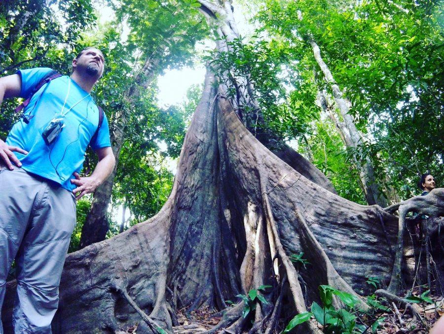 Ryan Finchum, a co-director of the Center for Protected Area Management at Colorado State University, surveys a seasonally flooded rainforest trail on an island in Anavilhanas National Park, Amazonas State, Brazil. (Photo Courtesy of Ryan Finchum)