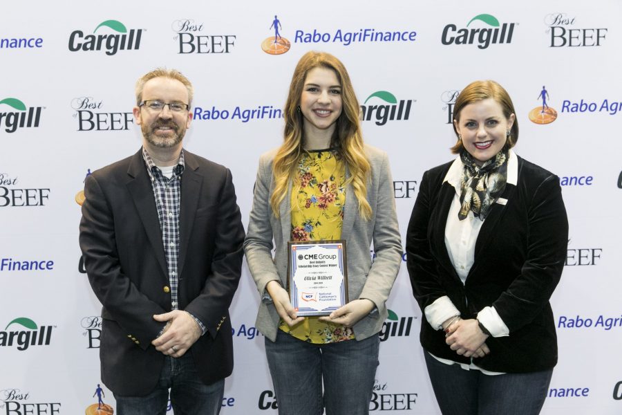 Beef industry scholarship essay contest winner Olivia Willrett poses for a portrait at the cattle industry convention and NCBA Trade Show in Louisiana. (Photo courtesy of The National Cattlemen’s Foundation) 