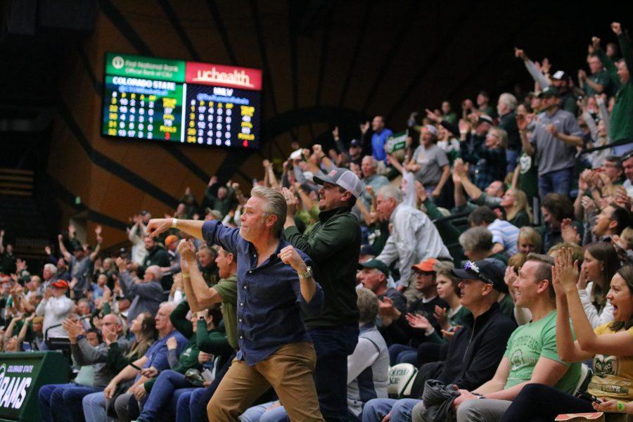 The crowd cheers after a big play by CSU, during the Rams' senior day home game against UNLV. CSU falls in regulation 65-60. (Devin Cornelius | Collegian)