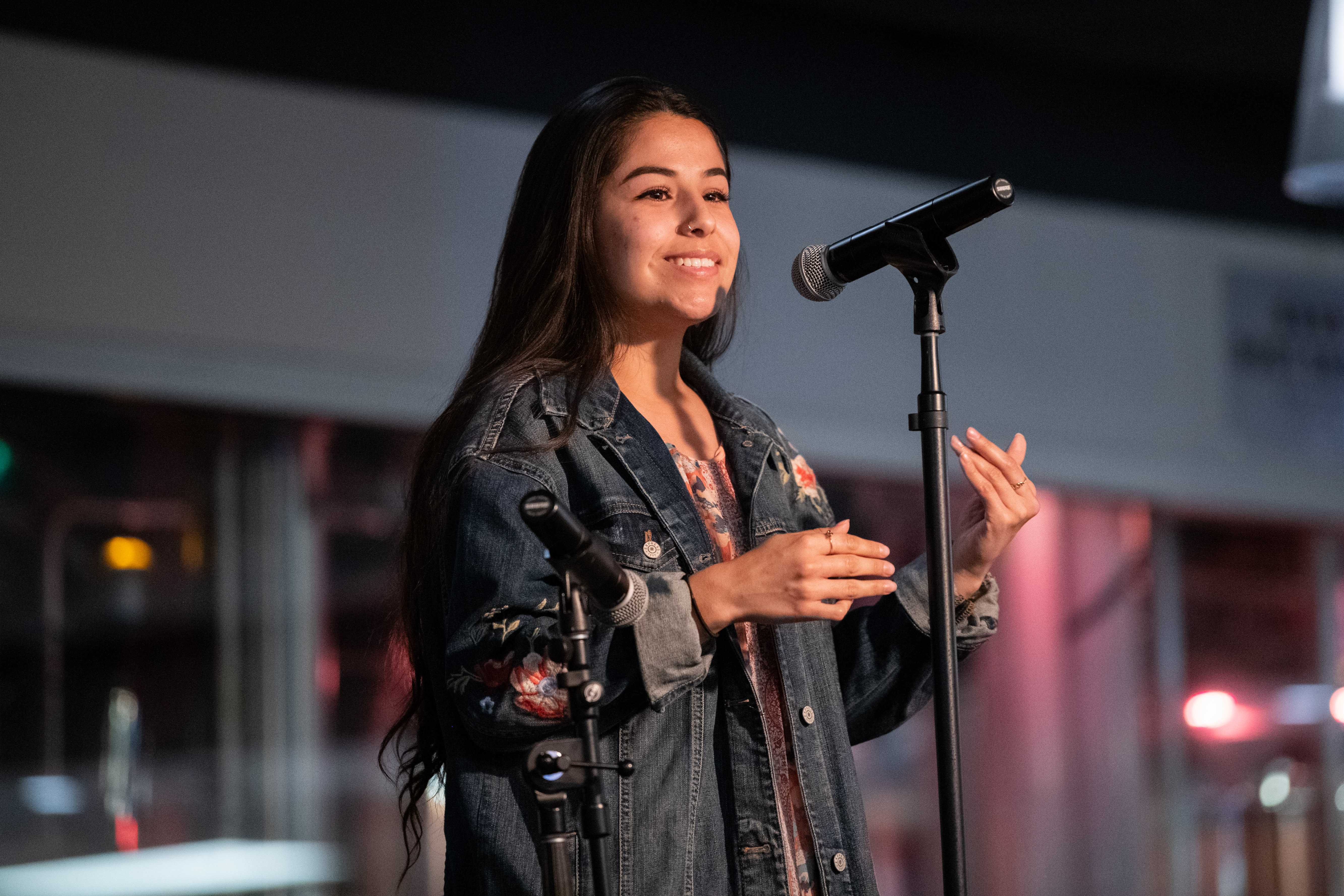 person performing poetry