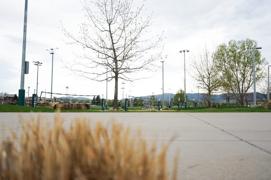 Volleyball courts outside of the CSU Rec Center on Monday May 5th. (Skyler Pradhan | Collegian)
