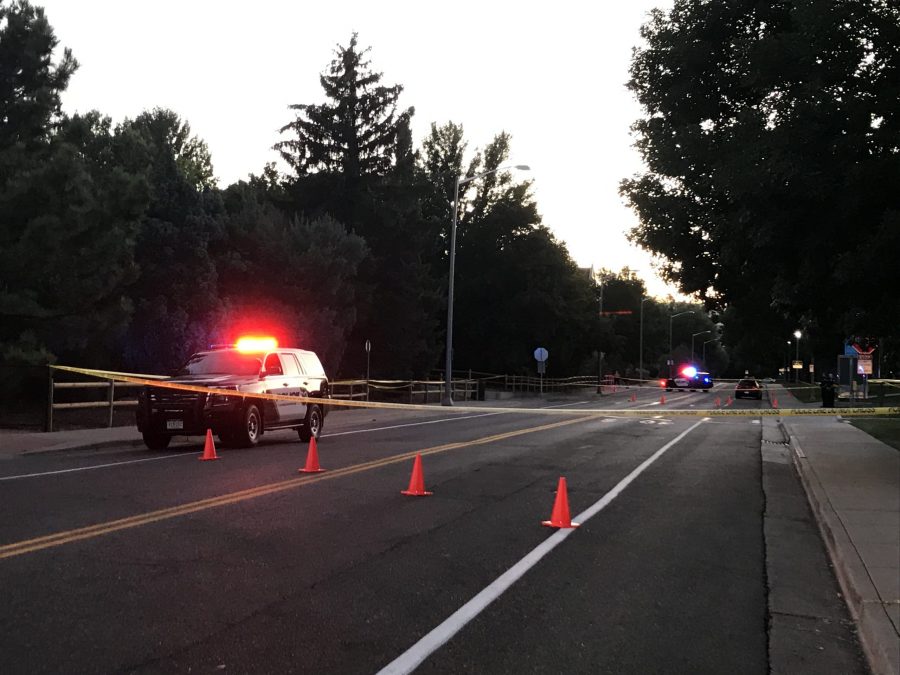 CSUPD blocked off Pitkin Street with cones and yellow tape between Meridian Avenue and South Shields Street Aug. 26. (Matt Bailey | Collegian) 