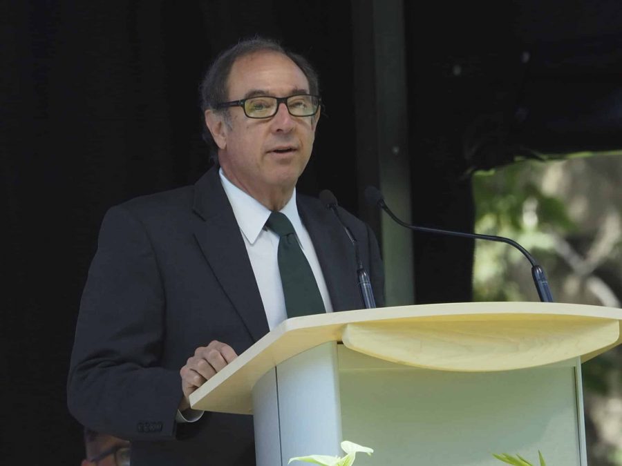 Colorado State University Interim President Rick Miranda speaks at the 2019 Fall Address Sept. 13, 2019. "This is always a special day for our campus and community," Miranda said. "This event is an annual occasion to bring the CSU community together. ... This event was created in response to a crisis that we faced in our campus, and today we gather during the midst of another difficult time for our campus."