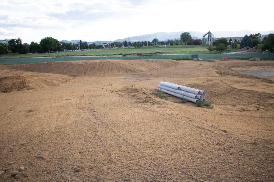 Photo of the CSU Lagoon while it is under construction. It is planned to be done during the summer of 2020. (Devin Cornelius | Collegian)