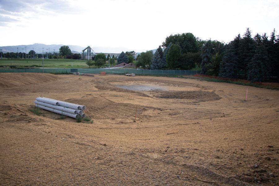 The CSU Lagoon while it is under construction. It is planned to be done during the summer of 2020. (Devin Cornelius | Collegian)