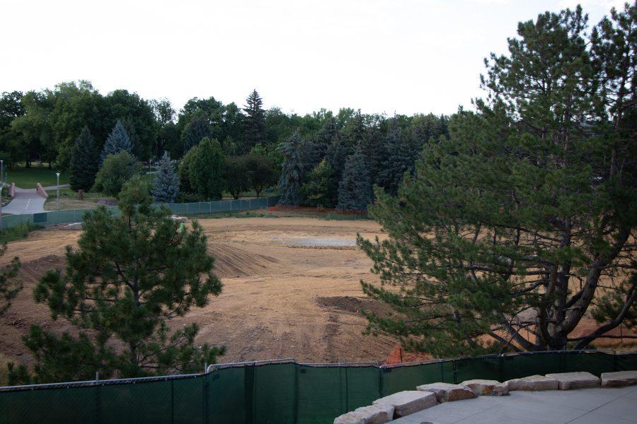Photo of the CSU Lagoon while it is under construction. It is planned to be done during the summer of 2020. (Devin Cornelius | Collegian)