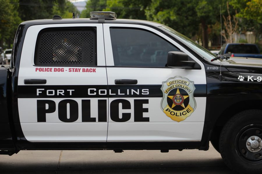 A Fort Collins Police car sits outside the Fort Collins Fitness Festival on Sept. 21, 2019. (Megan McGregor | The Collegian)