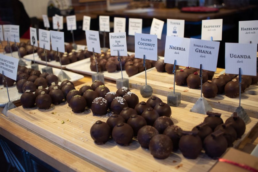The Nuance Chocolate shop has a large variety of truffles with flavors from around the world.  (Addie Kuettner | Collegian)