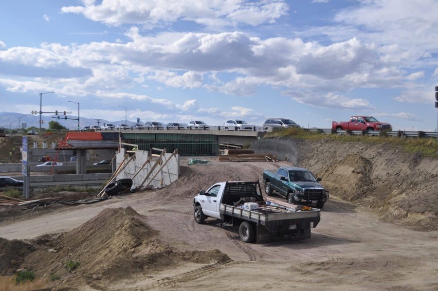 Construction crews have begun work on building a new bridge on Prospect Road over Interstate 25. All lanes on I25 and Prospect remain open currently but will close as construction continues over the interstate. (Anna Montesanti | Collegian)
