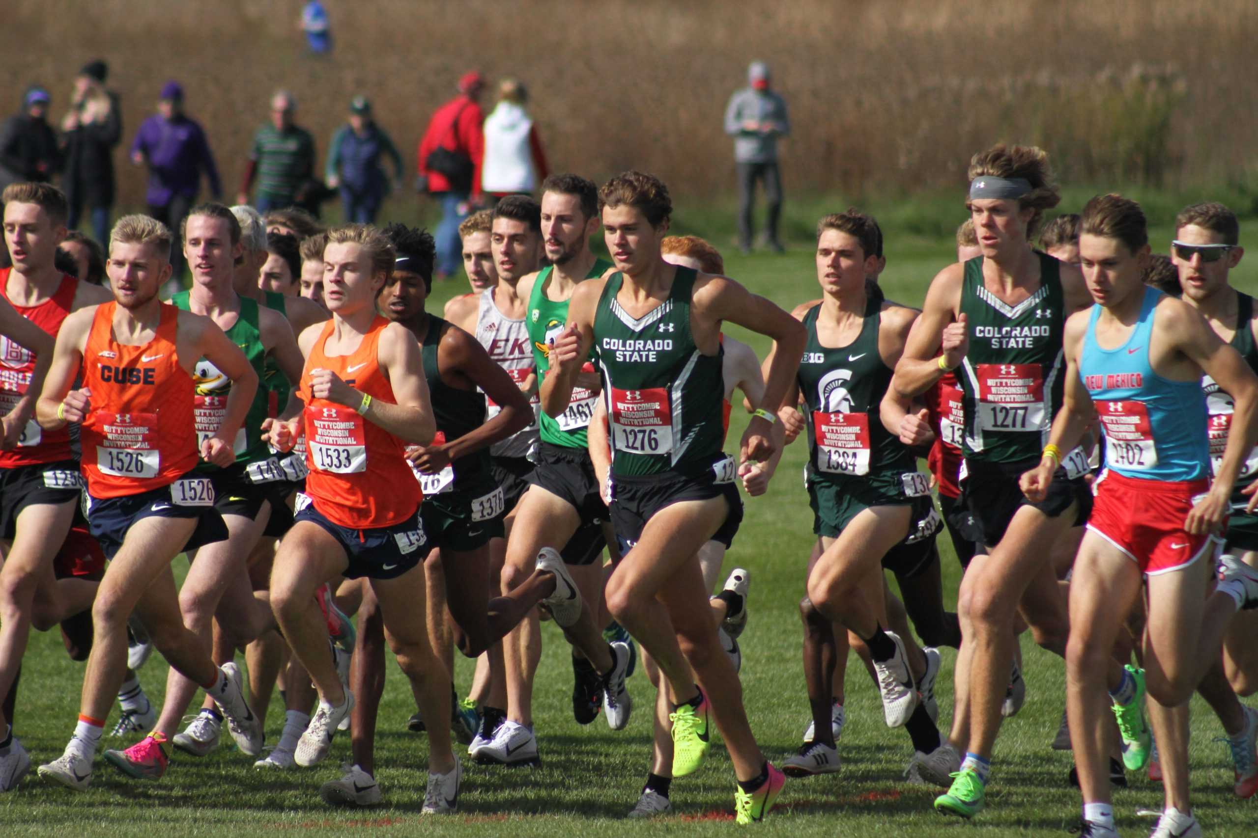 men run in a cross country race