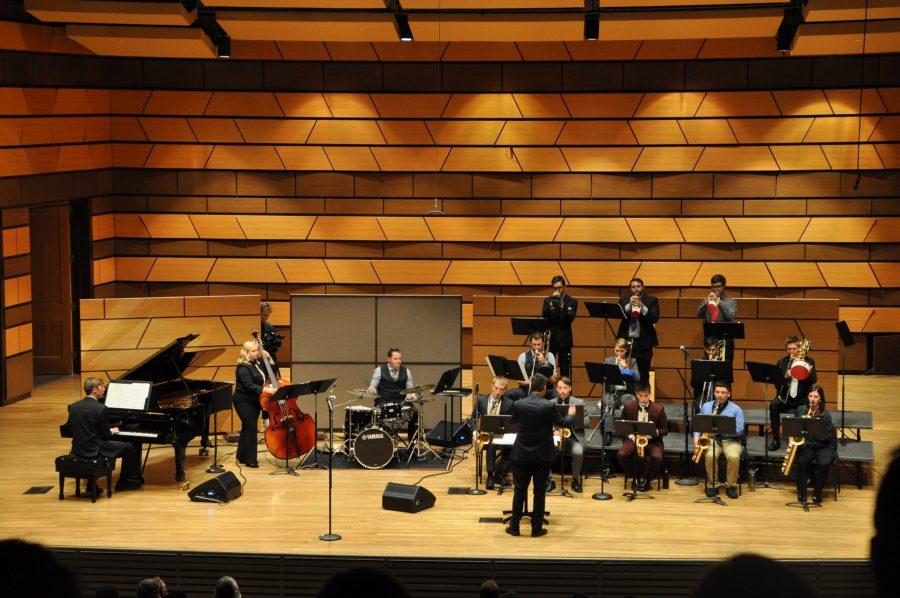 CSU Jazz Ensemble II  preforms in Griffin Concert Hall on Thursday, October third for the Jazz Ensembles Concert. (Anna Montesanti | Collegian)