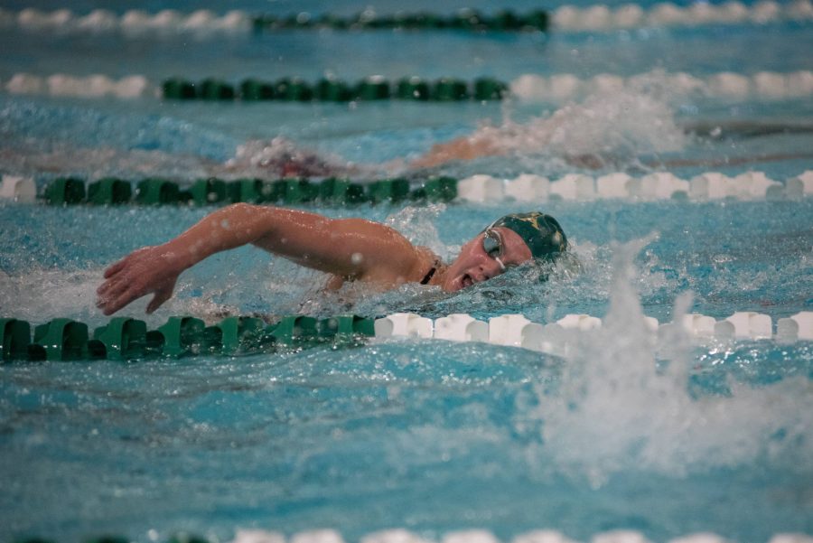 A member of the Colorado State University swim and dive team competes Oct. 26, 2019. (Pratyoosh Kashyap | The Collegian)