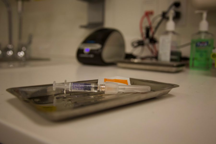 An influenza vaccine before being administered in the Colorado State University Health Center on Nov. 12. (Ryan Schmidt | The Collegian)