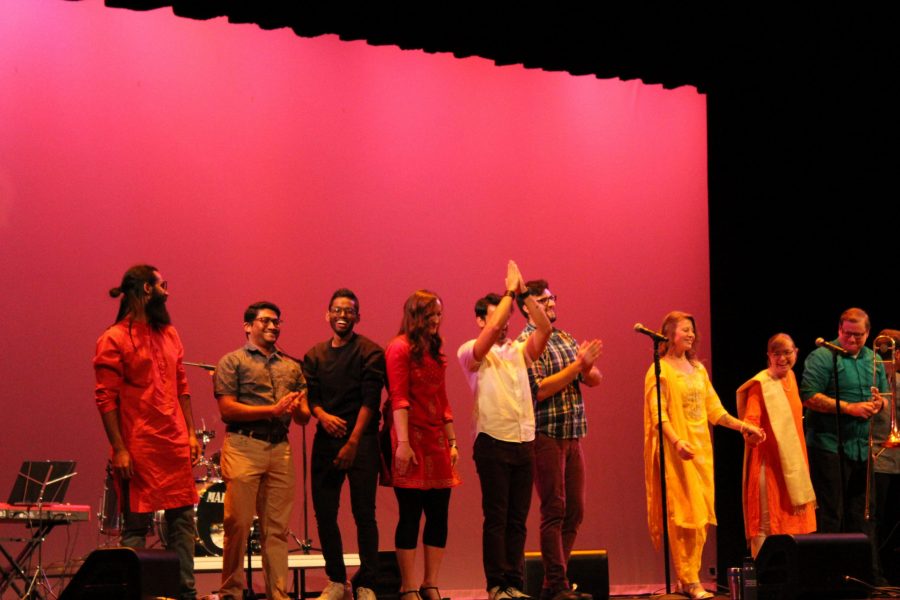 Unified Diversity plays at India Nite, an event hosted by the Indian Students Associated at the Lincoln Center. Unified Diversity main focus is to fuse different styles of music and songs from multiple cultures. Nov 3. (Alyssa Uhl | The Collegian)