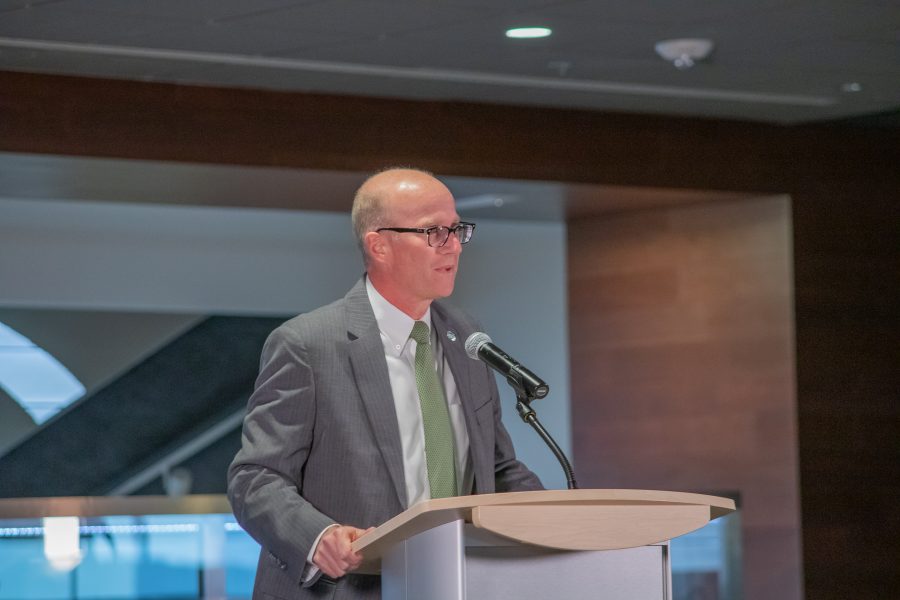 Joe Parker speaks about the search for the new Colorado State football head coach, Nov 12. (Devin Cornelius | Collegian)