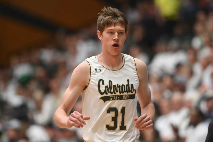 Adam Thistlewood (31) runs down court against the University of Colorado. (Luke Bourland | The Collegian) 