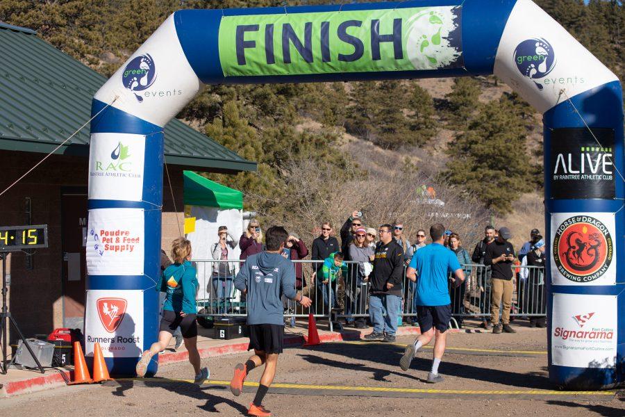 Runners finish the five kilometer race around the Horsetooth, as they participate in the Front Range Freeze's Polar Bear Run and Plunge on January 25th 2020. (Devin Cornelius | Collegian)